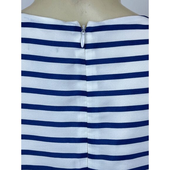 J.Crew Womens Sleeveless Striped Dress With Elastic Waist White & Navy Size 0 - Picture 5 of 8